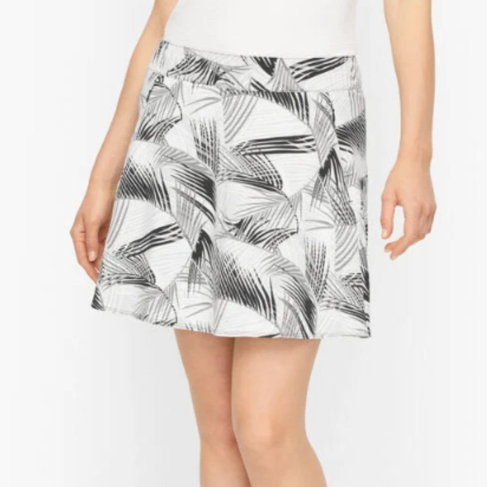 Talbots Painted Fronds Everyday Stretch Skort Skirt, Size XS